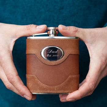 Personalised Leather Hip Flask, 3 of 12