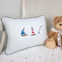 Children's Nautical Embroidered Oblong Nursery Cushion, thumbnail 1 of 4