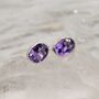 Purple Amethyst Sterling Silver Studs, thumbnail 3 of 12