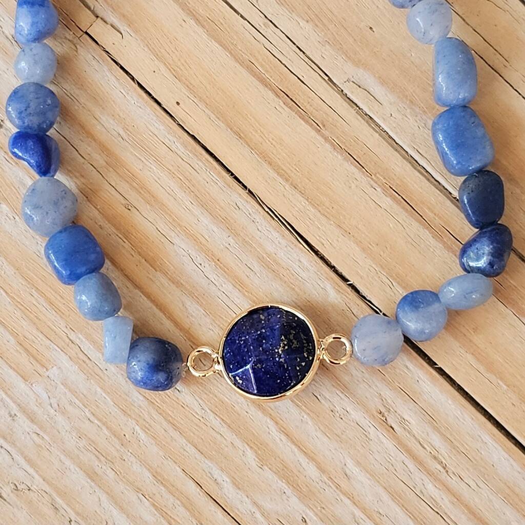 Semi Precious Blue Stone Bracelet By Nest