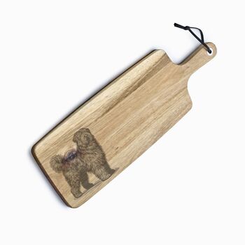 Personalised Bouvier Des Flandres Engraved Acacia Serving Board, 8 of 8