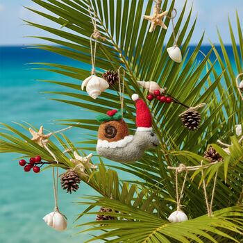 Handmade Felt Christmas Snail Hanging Decoration, 4 of 4