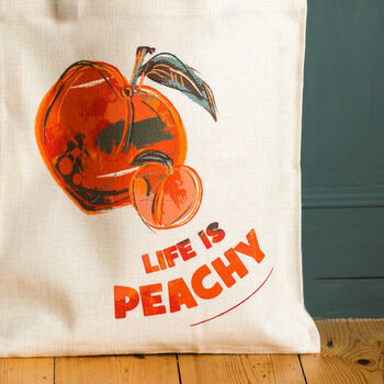 Life Is Peachy Personalised Tote Bag, 2 of 5