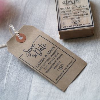 Wedding Save The Date Personalised Rubber Stamp, 2 of 3