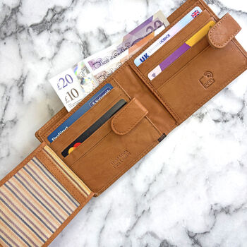 Tan Leather Wallet With Rfid Technology, 2 of 4