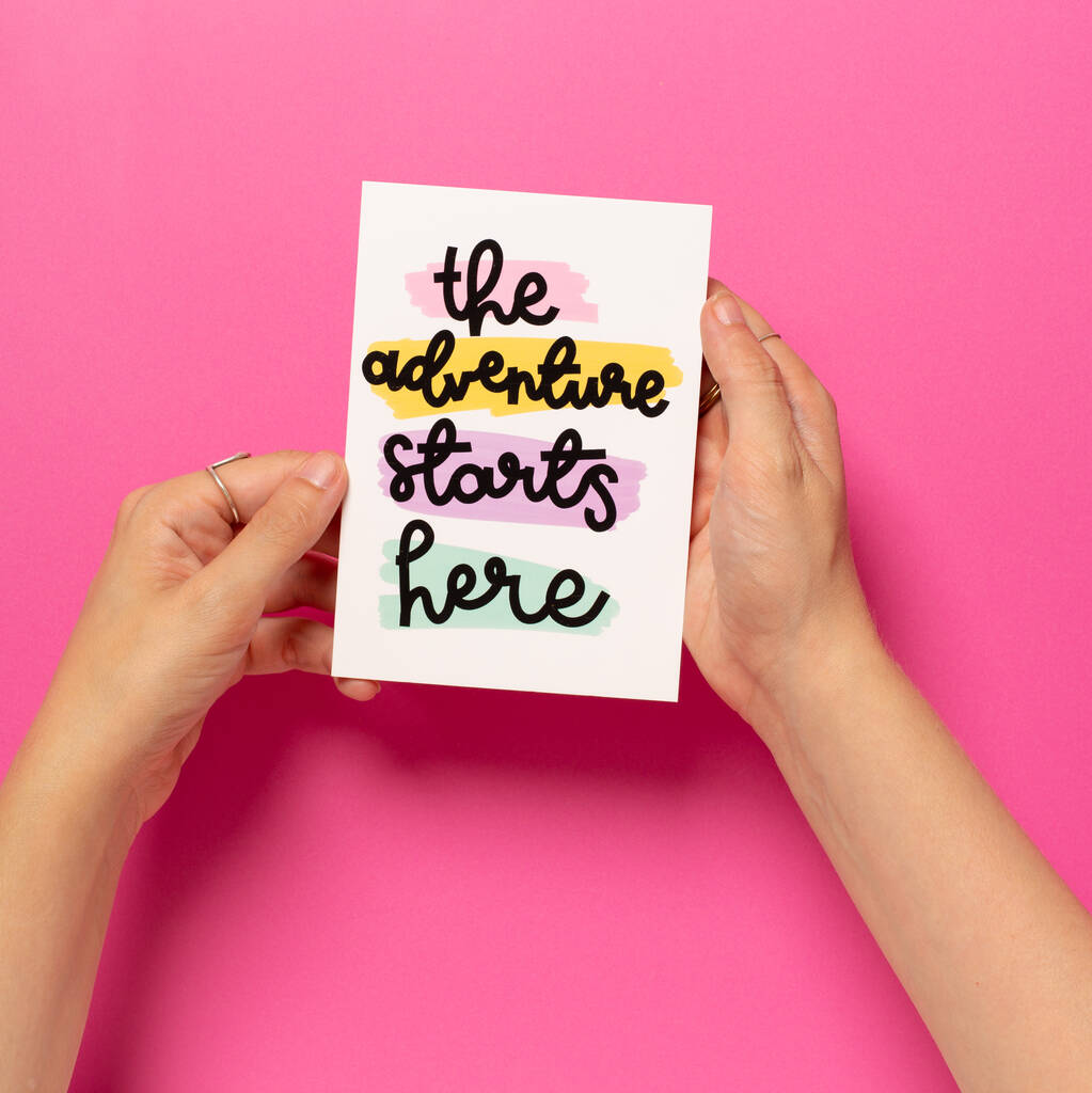 'The Adventure Starts Here' Greeting Card, 1 of 3