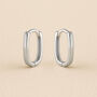 Sterling Silver Rectangle Hoop Earrings, thumbnail 1 of 6