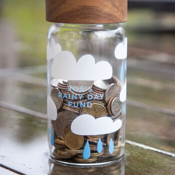 Personalised Rainy Day Fund Glass Storage Jar, 2 of 10