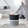 Black Cotton Rope Baby Laundry Basket For Nursery, thumbnail 3 of 4