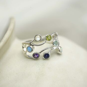 Rainbow Gemstones Sterling Silver Ring, 4 of 8