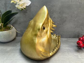 Gold Shark Mouth Bowl – Dish For Fruit, Nuts Or Décor Gift, 4 of 9