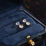 Sterling Silver Moonstone And Cz Dangle Stud Earrings, thumbnail 2 of 11