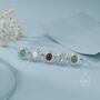 Sterling Silver Vintage Inspired Green Jade Cz Ring, thumbnail 11 of 12