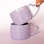 Lilac Speckled Heart Handle Mug, thumbnail 1 of 1