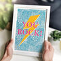 'You Rock' Lightning Bolt Print, thumbnail 1 of 5
