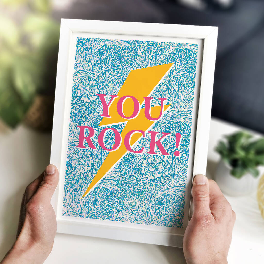 'You Rock' Lightning Bolt Print, 1 of 5