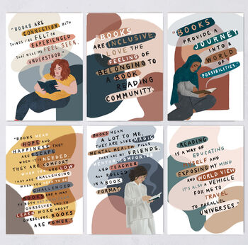 'What Reading Means' 12 Book Lover Postcard Set, 2 of 7