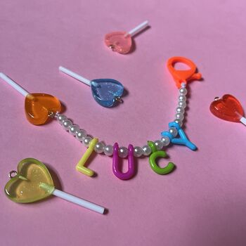 Personalised Name Bag Charm Kidult, 2 of 9
