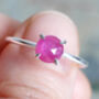Pink Sapphire Ring In Sterling Silver, thumbnail 3 of 3