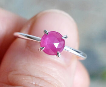 Pink Sapphire Ring In Sterling Silver, 3 of 3