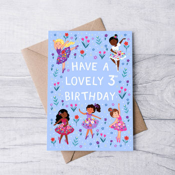 Any Age Ballerina Birthday Card, Girls Age Birthday Card, Dance, 3 of 8