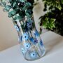 Blue Forget Me Not Painted Glass Vase, thumbnail 1 of 5
