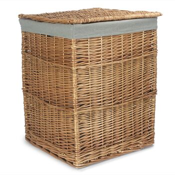Wicker Laundry Hamper With Grey Lining, 2 of 6