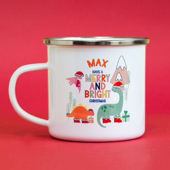 Merry And Bright Dinosaur And Friends Christmas Mug, 3 of 5