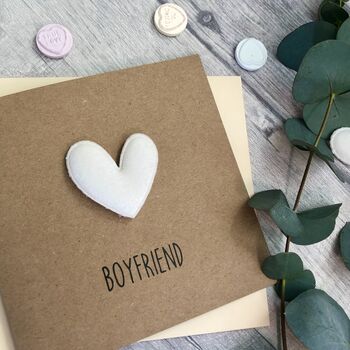 Boyfriend/ Girlfriend Padded Heart Birthday Card, 2 of 3