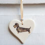 Wire Haired Dachshund Hanging Heart, thumbnail 3 of 4