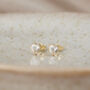 Heart 9ct Gold Stud Earrings With Cubic Zirconia, thumbnail 2 of 4
