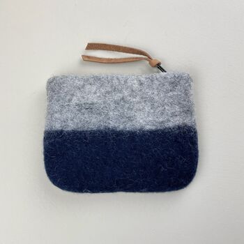 Fair Trade Handmade Felt Ombre Two Tone Zip Purse, 7 of 12