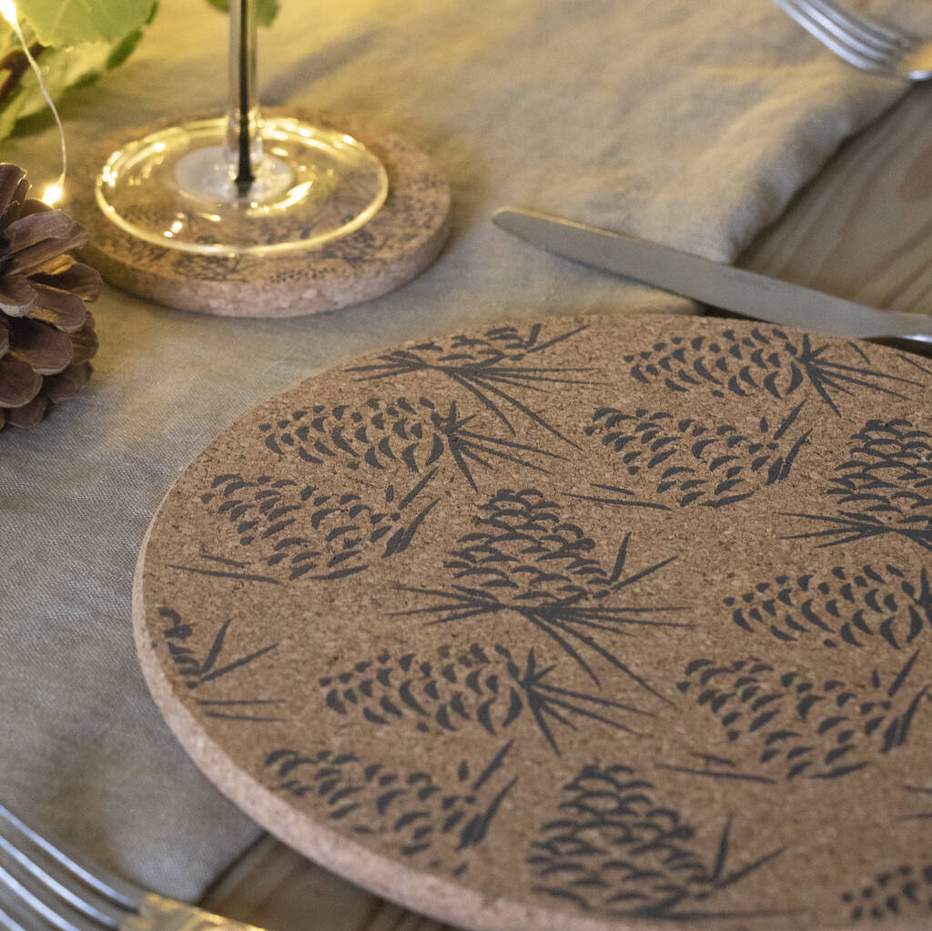 pinecone grey cork mats by liga