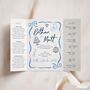 Blue Hand Drawn Theme Gatefold Wedding Invitations, thumbnail 1 of 5