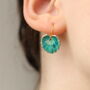 Cabbage Leaf Turquoise Earrings, thumbnail 2 of 8