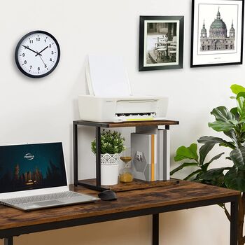 Two Tier Printer Desktop Stand Desk Storage Organizer, 3 of 7