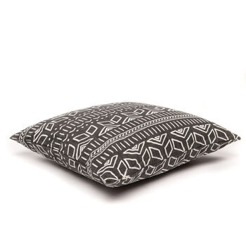 Iman Recycled Cotton Cushion Cover In Charcoal, 3 of 5