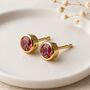 18ct Gold Plated Sterling Silver October Birthstone Stud Earrings – 7mm, thumbnail 1 of 6