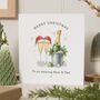 Personalised Champagne Christmas Card For Mum And Dad, thumbnail 1 of 7