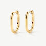 Dainty Small Oval Hoop Earrings In 18k Gold, thumbnail 2 of 3