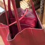 Red Leather Tote Shopper, thumbnail 5 of 10
