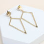 Gold Plated Drop Triangle Earrings, thumbnail 6 of 6