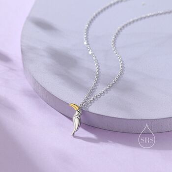 Sterling Silver Tiny Toucan Bird Pendant Necklace, 4 of 12