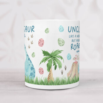 Personalised Uncle Mug 'Uncleosaur', 4 of 5