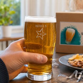 Personalised Engraved Pint Glass For 40th Birthday Gift, 3 of 10
