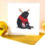 Black Scarf Pug 'Happy Howlidays ' Christmas Card, thumbnail 2 of 4