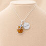 Personalised Sterling Silver Baltic Amber Owl Pendant Necklace, thumbnail 4 of 10