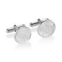 Silver Organic Dog Nose Print Cufflinks, thumbnail 2 of 5