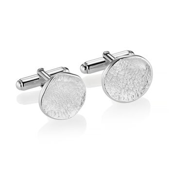 Silver Organic Dog Nose Print Cufflinks, 2 of 5