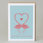 'Perfect Together' Flamingo Card, thumbnail 1 of 3